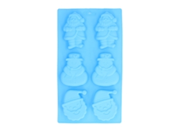 Molde De Silicona Para Pasteles 6 Moldes Sin Bpa Patrón Lindoso Papá Noel Muñeco De Nieve