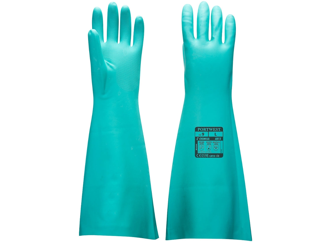 Guante Largo De Nitrilo A813 - Protección Y Agarre Superior Verde / Xl