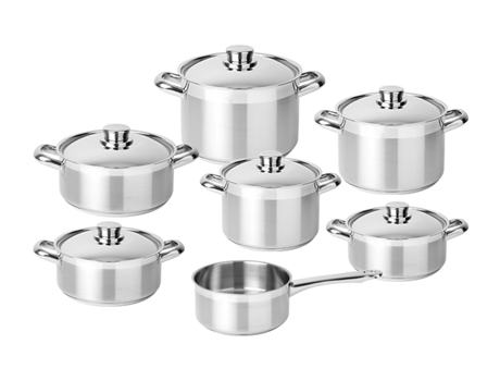 Batería de Cocina SILAMPOS Alegro 7 Piezas Acero inoxidable 18/10