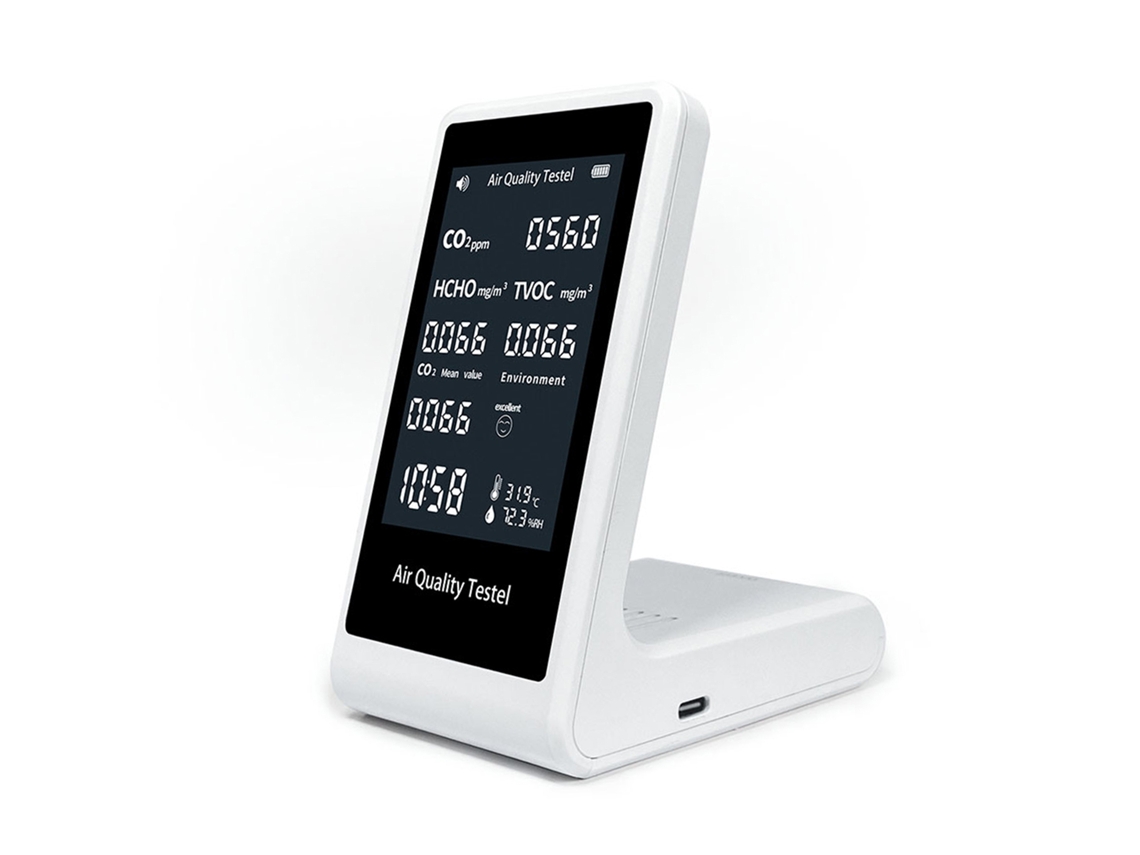 Medidor Portátil De Co2 Para Interiores Con Termohigrómetro, Analizador Digital Inteligente De La Calidad Del Aire Para El Hogar.