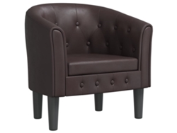 Sillón cuero sintético VIDAXL marrón