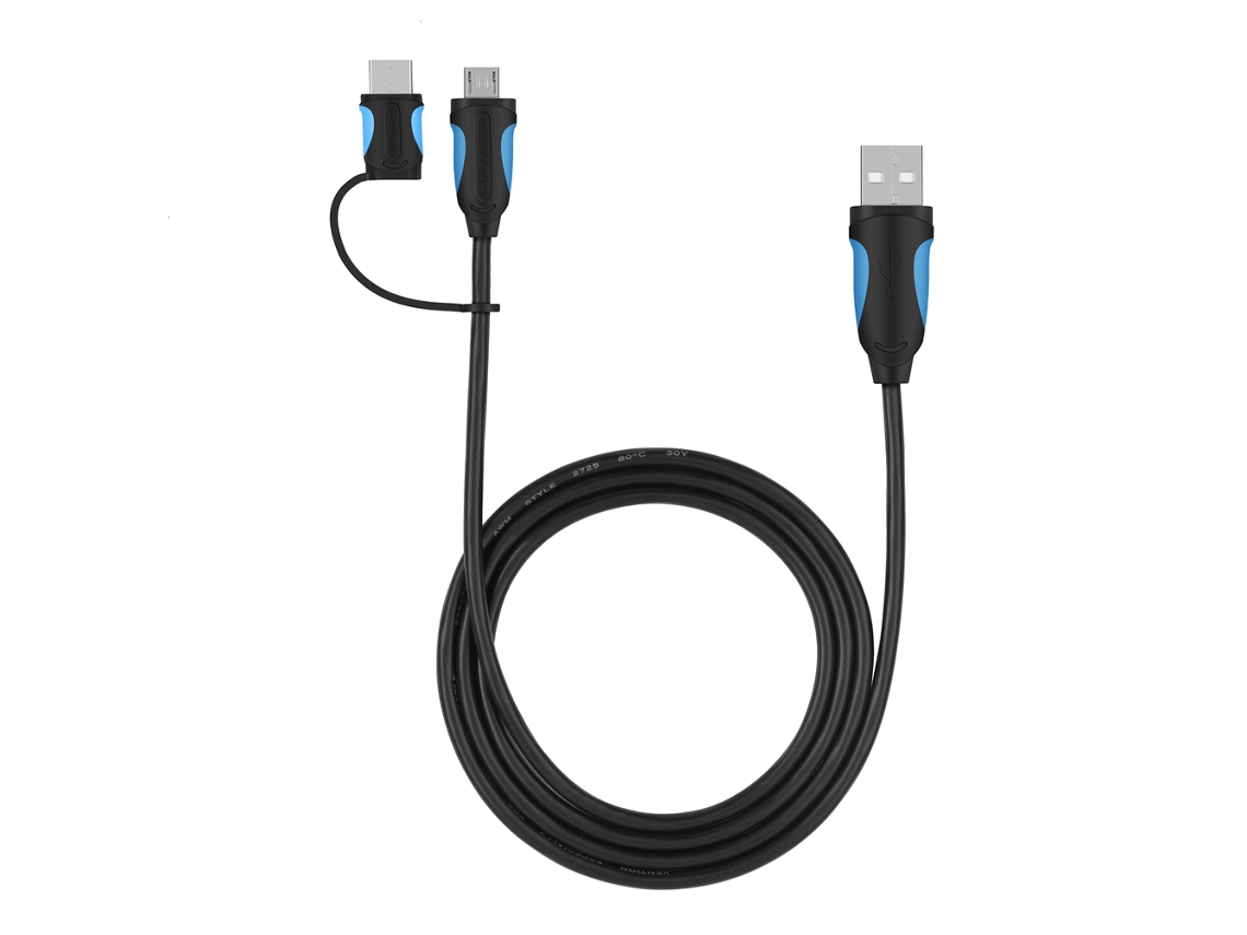 Cable De Datos (2 En 1 Compatible Con Type-c Microusb2.0)