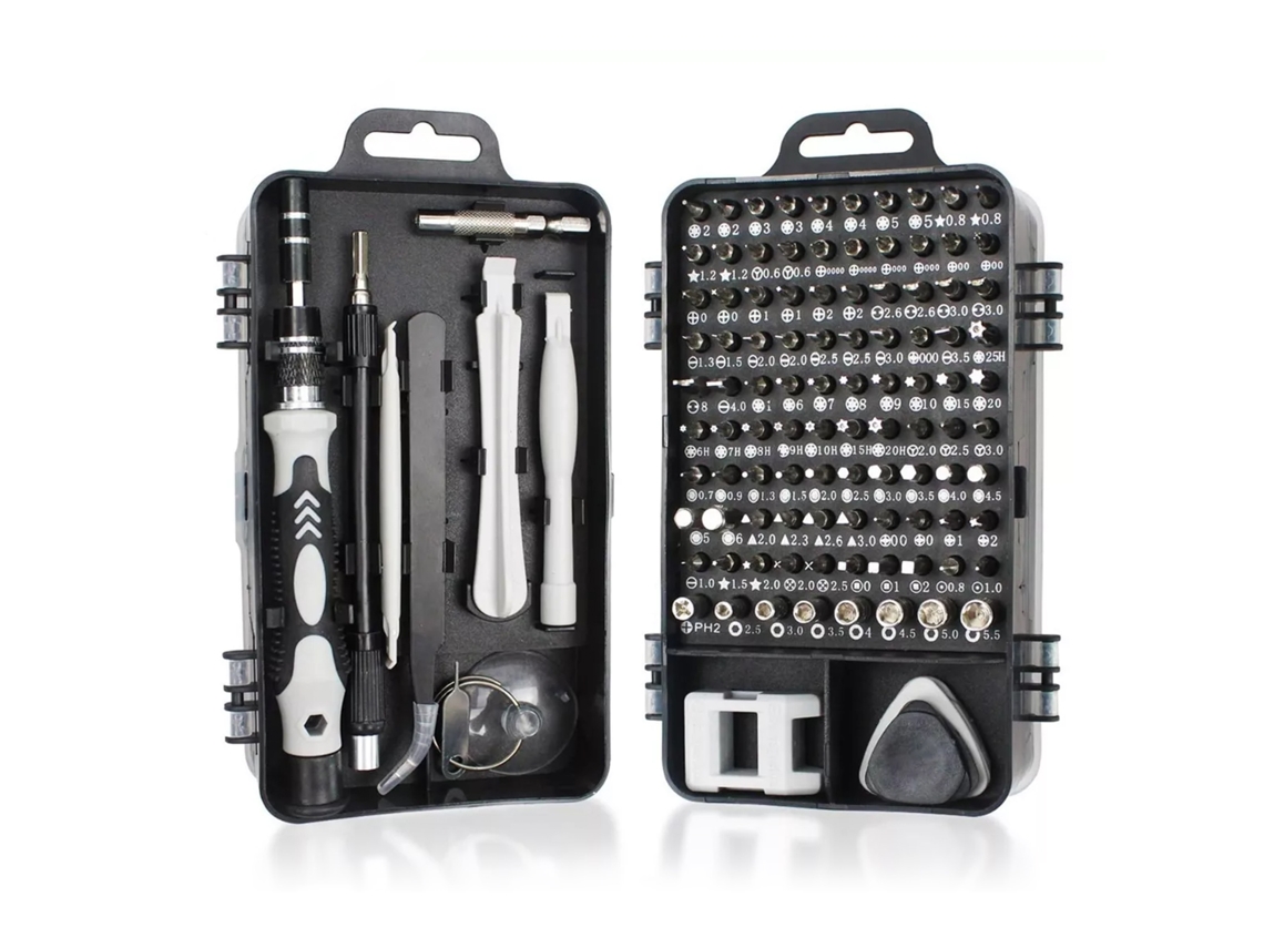 Kit De Destornilladores 115 En 1 Con 99 Puntas De Acero Al Cromo Vanadio Para Reparaciones Electrónicas.