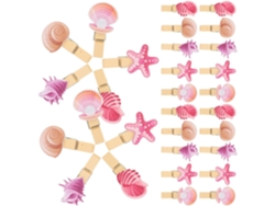 Juego de 30 clips para fotos fáciles de colgar, material sintético, diseño de concha, reutilizables, ideales para decoración, GOKOCO