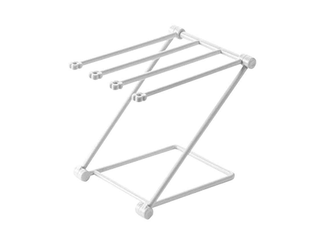 Tendedero de toallas de cocina de 4 brazos, plegable, gris claro, para encimera