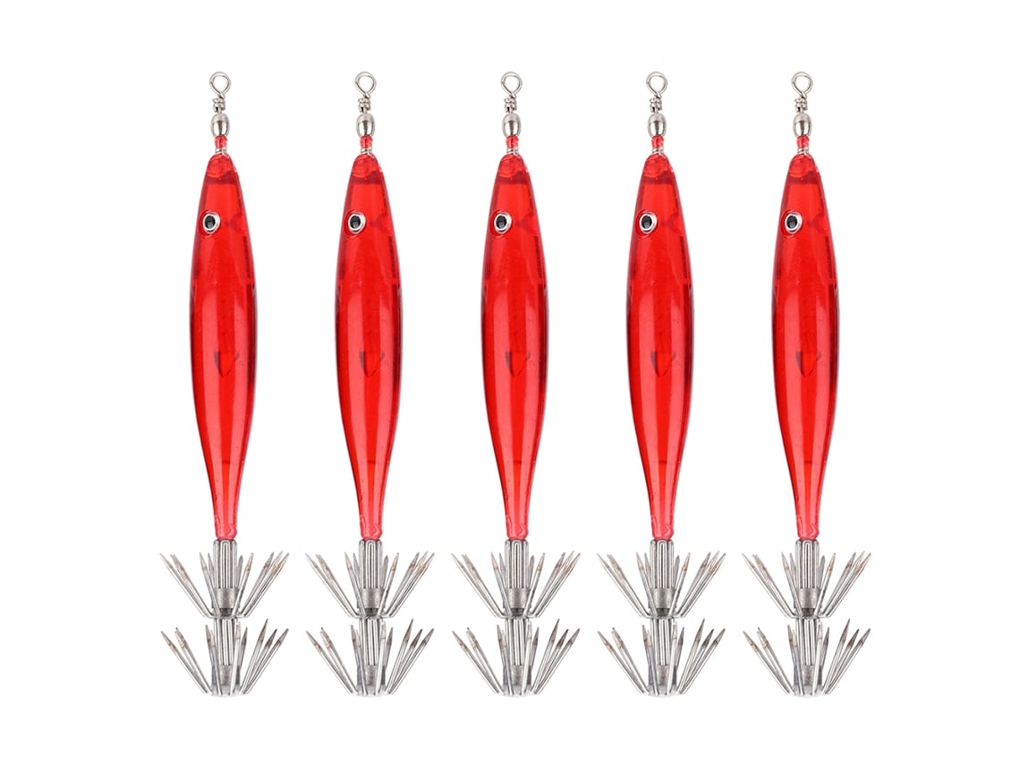 Accesorio De Pesca Anzuelo De Calamar Lure Bait De Alta Calidad Piezas (rojo)