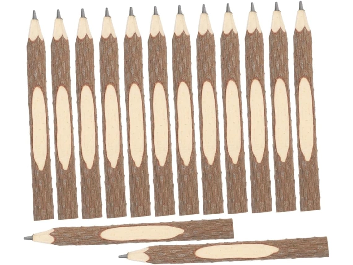Juego De 14 Lápices De Madera Natural Con Puntas Para Escribir, Ideales Para Decoración.