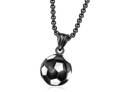 Collares De Fútbol Deportivos De Acero Inoxidable Para Hombres Con Diseño Personalizado Hipster Negro