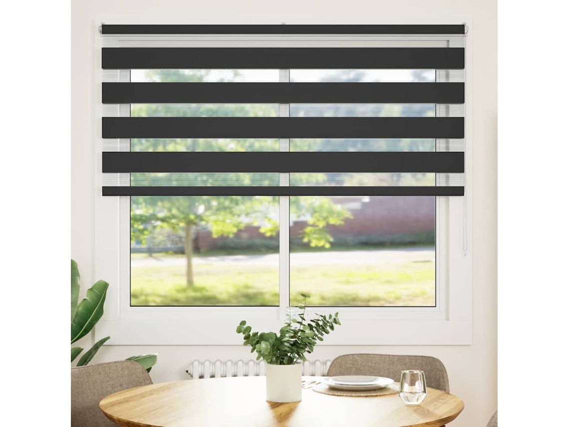 Maison Exclusive - Estor Cebra Negro 155x150 Cm Tejido Ancho 150,9 Cm Poliéster