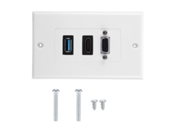 Adaptador De Panel De Montaje En Pared Para Ee. Uu. Con 3 Puertos Vga, Hdmi Y Usb 3.0 Para Diferentes Aplicações E Usos