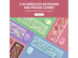 Mofii 666 Combinación De Teclado Y Ratón Inalámbrico 2.4g Con Teclas Redondas Punk Para Chica Azul