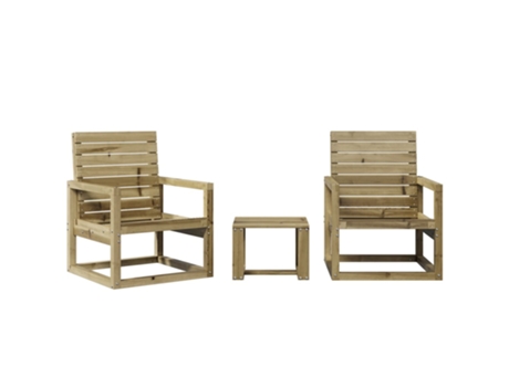 Conjunto 3 de muebles de jardín VIDAXL madera de pino impregnada