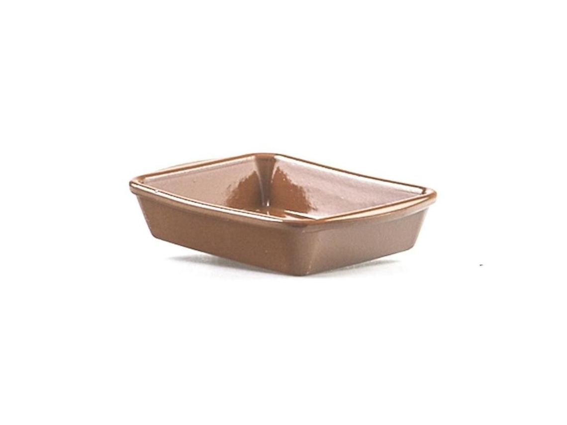Fuente rectangular barro 18x14 cm