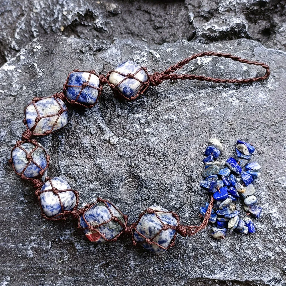 Colgante De Borla De Cristal Curativo De Los Siete Chakras (lapislázuli) Adorno Para Coche