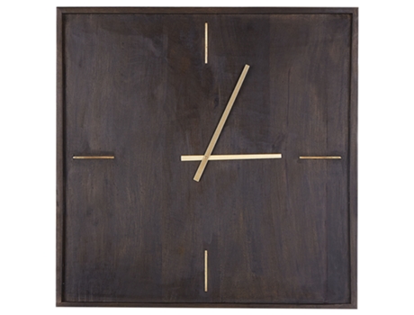 Reloj de Pared BELIANI Jamuna de Madera de Mango Negro 61X3X61
