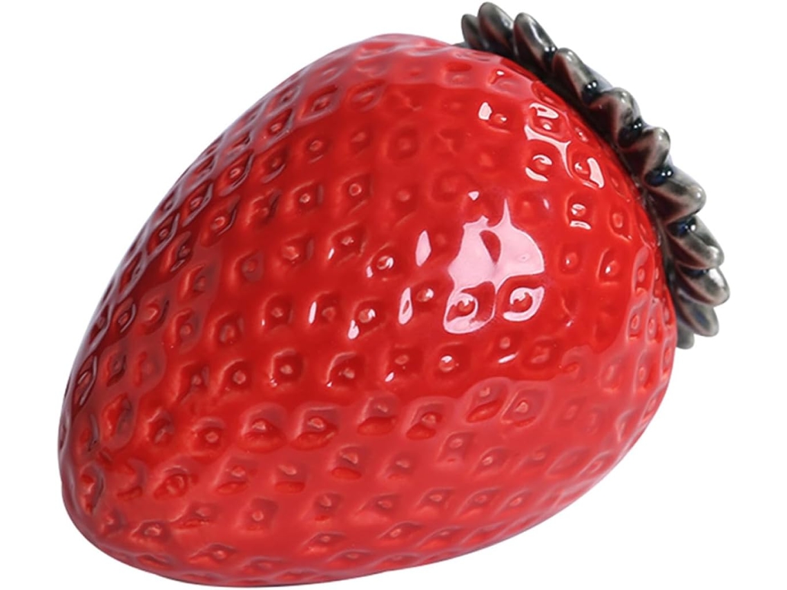 Recipiente Cerámica 150 Forma Fresa Hermética Almacenar Dulces Ideal Decoración Cocina Ml Tapa Té