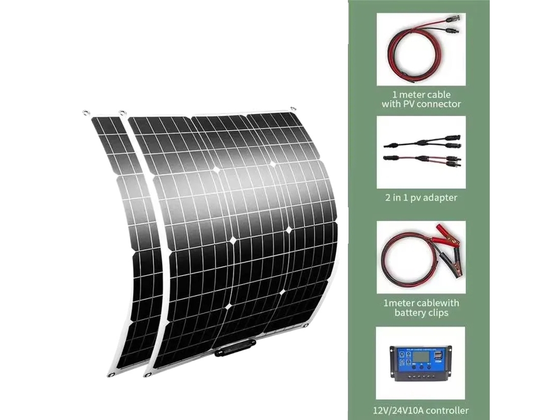 Kit de panel solar, capacidad de 100 W, diseño flexible, kit solar OEM de 100 W