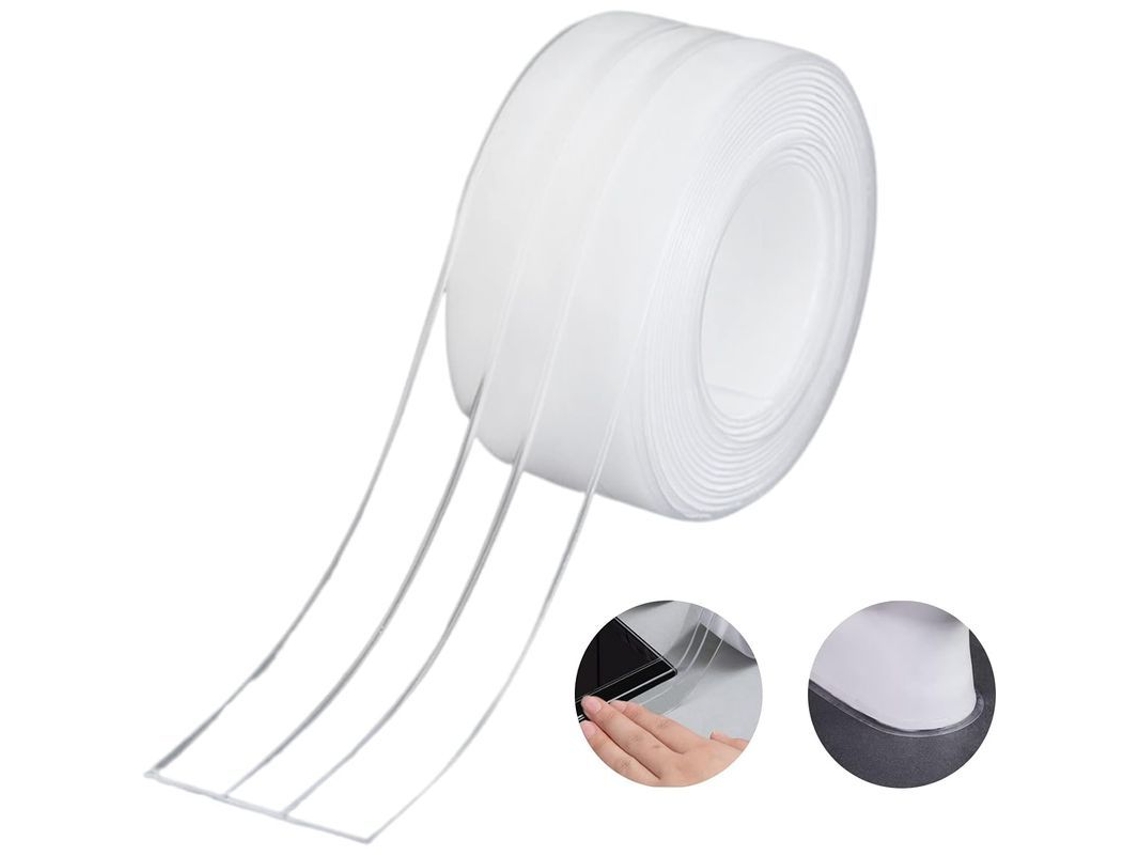 2026-tira De Sellado Impermeable De Silicona Blanco, Adhesivo Autoadhesivo Para Baño Cocina, 38mm X 3.2m Transparente