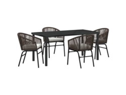 Maison Exclusive - Conjunto De Comedor De Jardín 5 Pcs Marrón