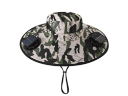 (camuflaje Cuadrado Ondulado) Sombrero Con Ventilador Solar, Recargable, Parasol Para Pesca Al Aire Libre Y Sombrero De Protección Solar