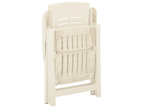 Conjunto 2 Silla de exterior VIDAXL Blanco Plástico (59x67x106 cm)