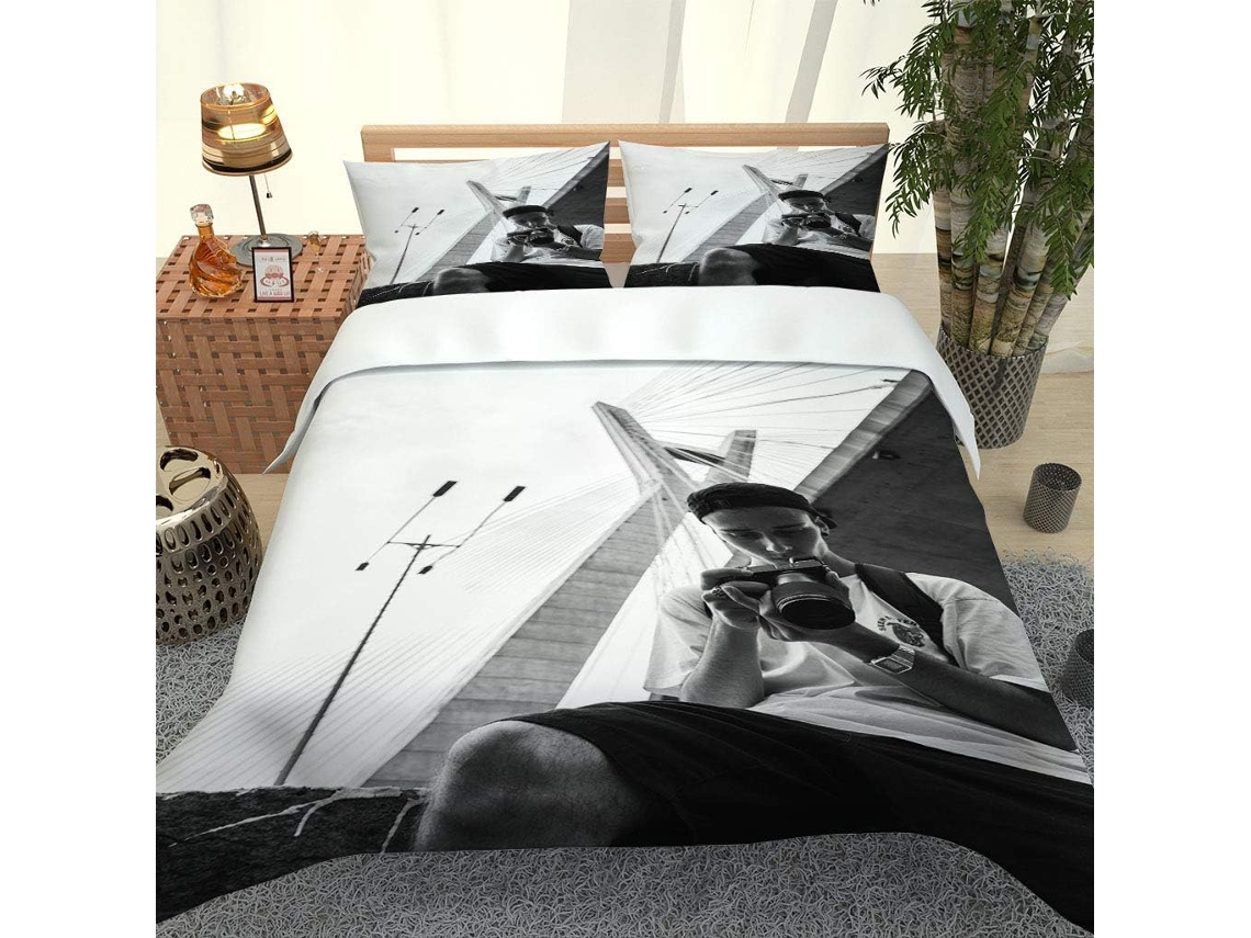 Juego Ropa Cama Funda Nórdica Microfibra Juego Estampado Almohada Niños 140x200cm 140 X 200 Cm 65