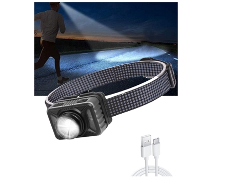 Luz LED ajustable para diadema, control de sensor de movimiento Chronos Lantern-0206, linterna de seguridad para acampar (negro) YIZHOOD