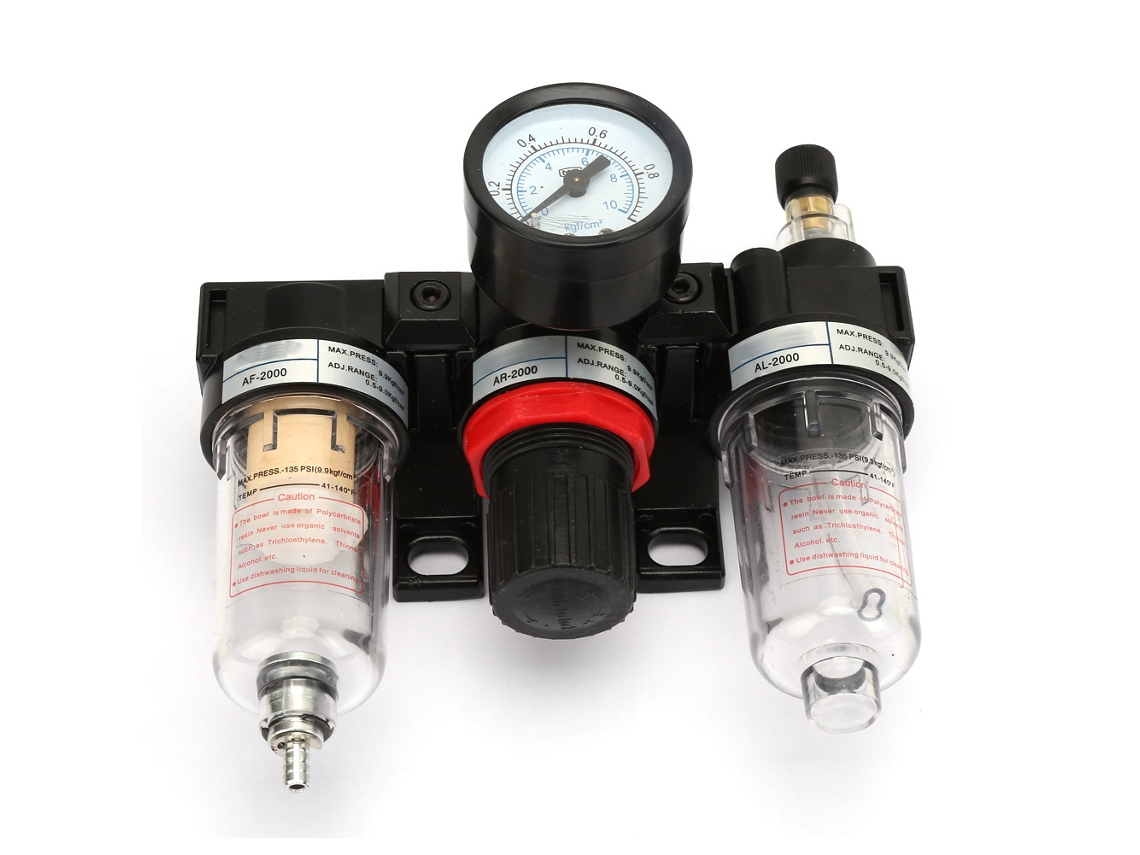 Unidad De Tratamiento De Aire 3 En 1 Af2000 Ar2000 Al2000 Con Regulador De Filtro De Plástico Para Aceite Y Agua.