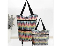 Carrito de compra plegable con ruedas y bolsa con cremallera de dos compartimentos. Diseño plegable para facilitar el almacenamiento y el transporte. GOKOCO
