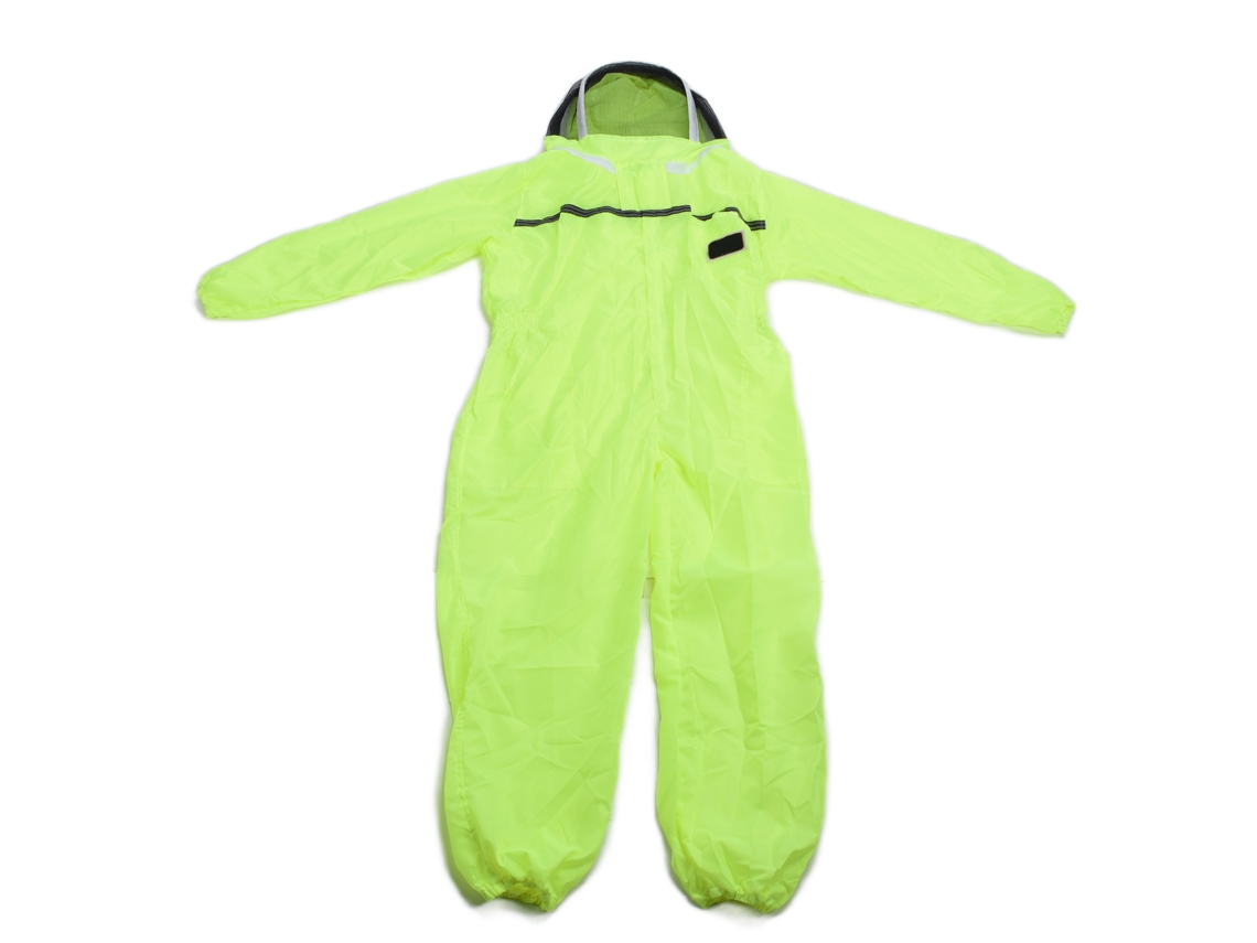 Traje De Apicultura Monobloque Verde Fluorescente Con Cremallera Transpirable Y Velo Redondo, Talla 2xl