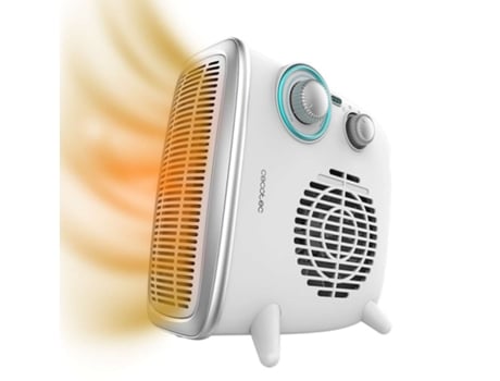 Calefactor Eléctrico ReadyWarm 2070 Max Dual White,Termoventilador 1800 W, 2 niveles de potencia y 3 modos de funcionamiento, 15 m2 CECOTEC