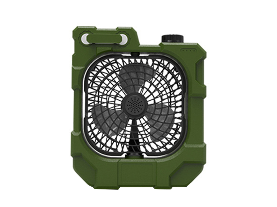 Ventilador portátil recargable silencioso para camping con luz