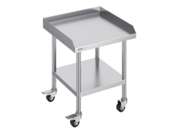 Mesa de Trabajo de Acero Inoxidable 61x61x76cm con Ruedas y Protecciones Tekmaquinas