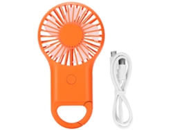 Ventilador portátil recargable por USB con 3 velocidades - Naranja