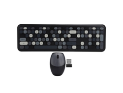 Baoj-2026kit Teclado y ratón inalámbricos 2.4g 110 teclas Accesorio para ordenador Gris Negro