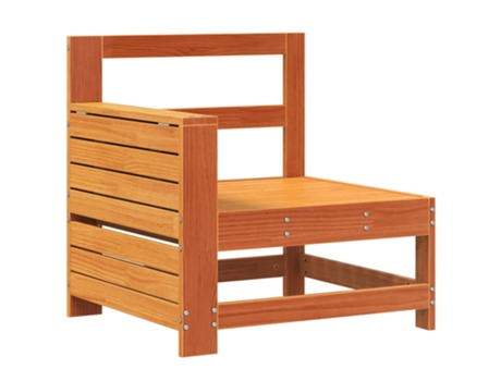 Sofá de jardín con reposabrazo mesa auxiliar VIDAXL madera pino marrón