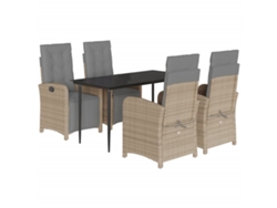 Maison Exclusive - Set Comedor De Jardín 5 Pzas Con Cojines Ratán Sintético Beige