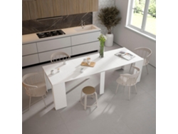 Mesa Consola extensible 260 Para 12 comensales Comedor y cocina Blanco SKRAUT HOME