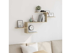Estante De Pared | Estante Flotante | Estantería Pared Madera Ingeniería Roble Sonoma 104x15x49 Cm