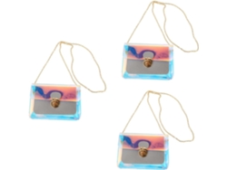 Bolso De Mano/bandolera De Pvc Holográfico De 3 Piezas Para Mujer, Práctico Neceser Con Cierre De Hebilla.