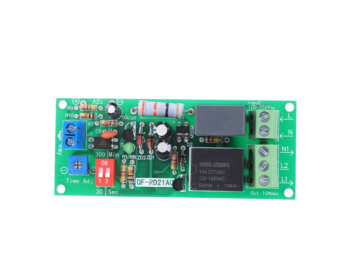 Módulo de relé de retardo de apagado Veloriskku 100-220 V CA 0-300 min Interruptor temporizador
