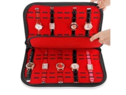 Estuche organizador con cremallera para 20 relojes, joyas y accesorios. Hengjian