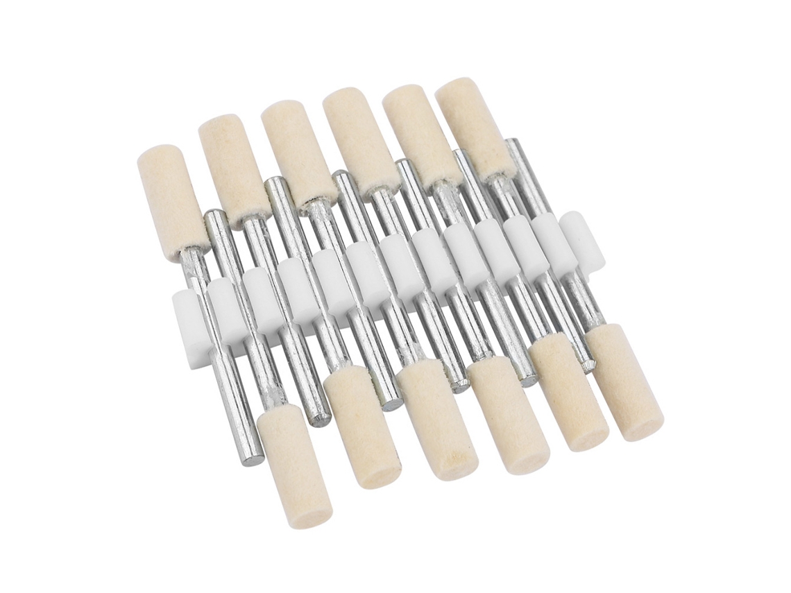 12 Cabezales Cilíndricos De Pulido De Lana Con Vástago De 3 Mm Para Herramientas Rotativas (4 Mm)