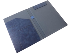 Pasta De Escritório A4 Em Couro Com Suporte Magnético Para Documentos, Cor Azul Escuro, 1 Peça, Acessório