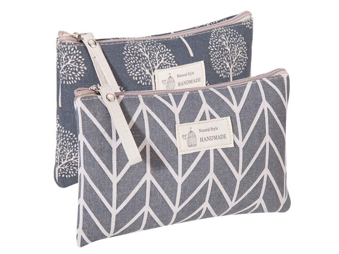 2 Bolsas De Maquillaje Divertidas Para Mujer Cute Canvas Neceser Para Maquillaje Y Utensilios (árboles Y Flechas)