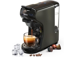Cafetera espresso monodosis H1a de 19 bares 4 en 1, para Nespresso Original/Dolce Gusto/Lavazza Mio/Lor/café en polvo y sobres en polvo, color negro Hibrew