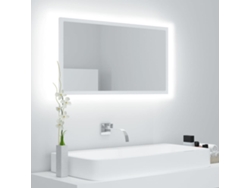 Espejo De Baño Led Acrílico Blanco 80x8,5x37 Cm