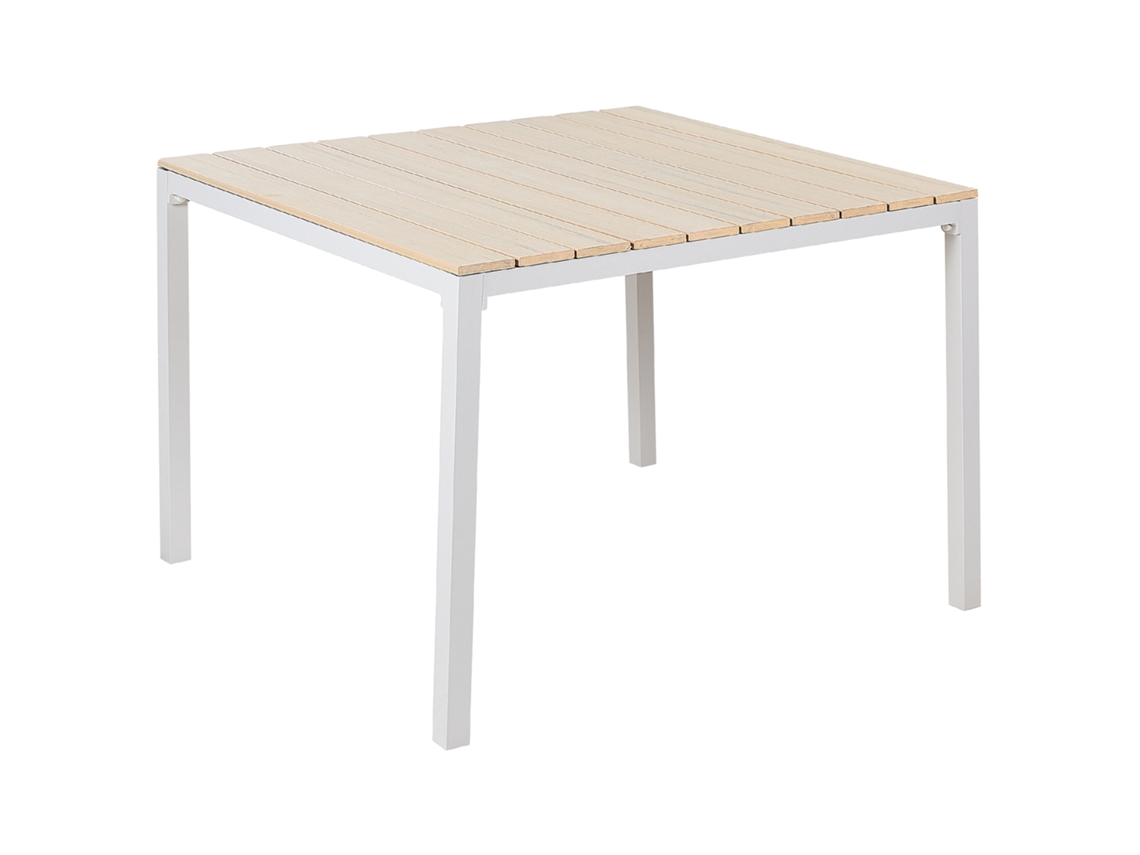 Mesa de jardín BELIANI Prato de Madera plástica Beige 95x95x74