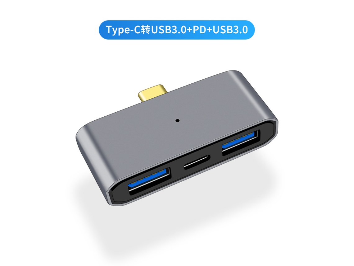Estación de fondeo YIZHOOD 3 EN 1 Tipo C Tipo-C a USB 2×3.0 PD Multi-Function OTG Expansion HUB gris