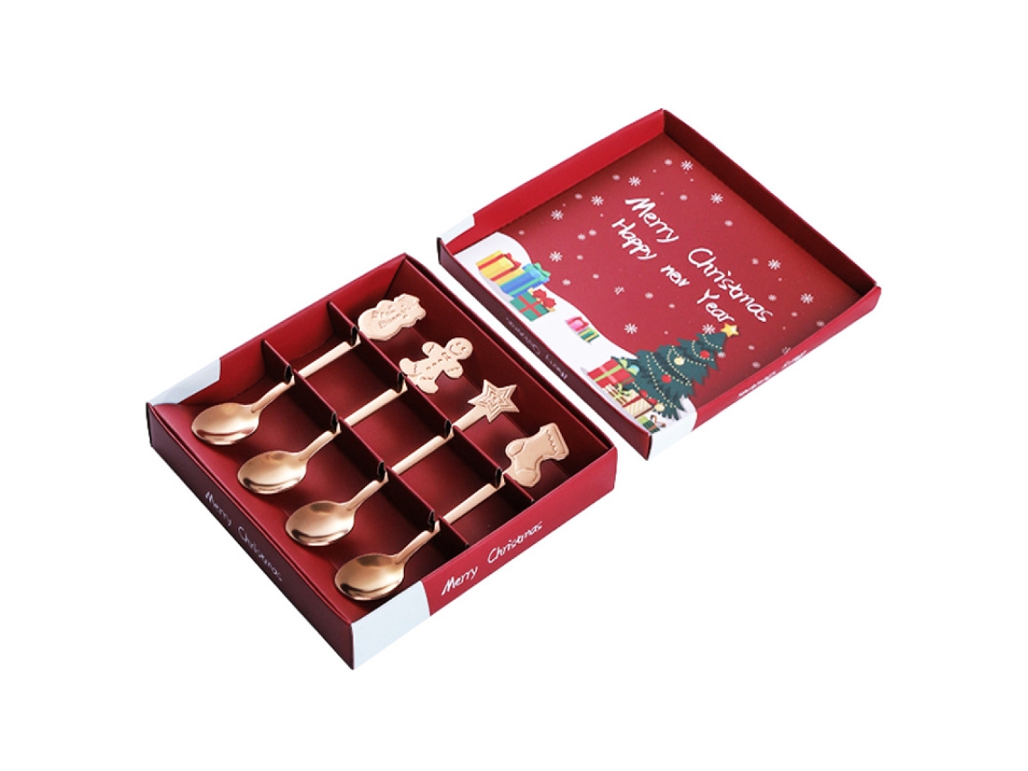 Juego de cucharas de café de acero inoxidable - Regalos de Navidad RNEMITERY